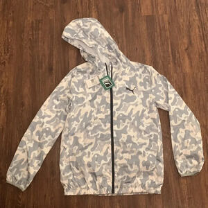 PUMA Jacket Camo Windbreaker Woven Zip Up Youth Size Large New